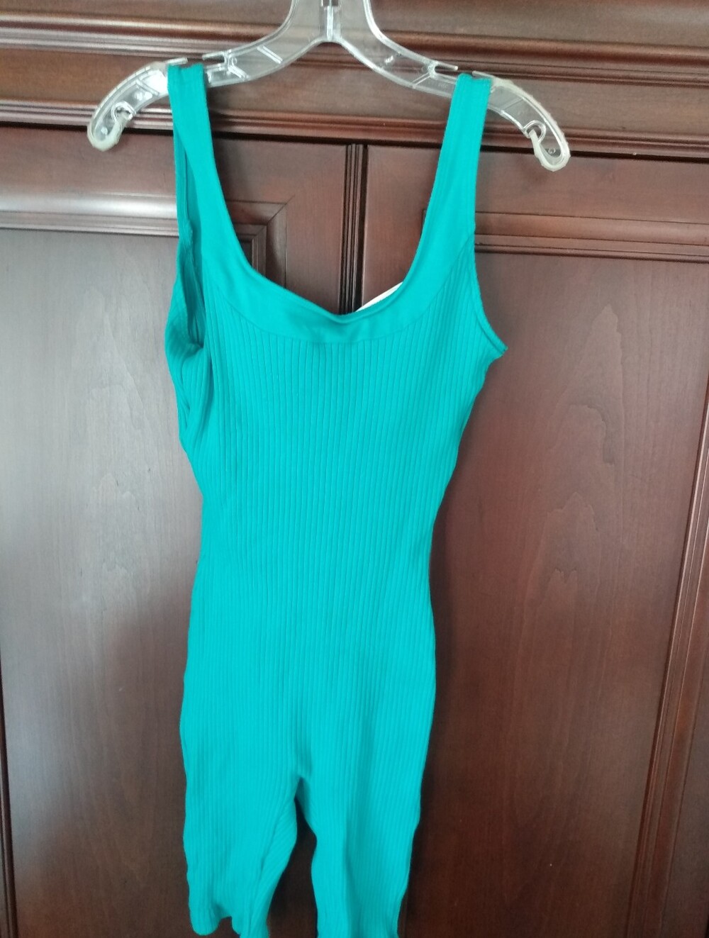 VTG One-Piece Stretch Ribbed Jumpsuit Full Unitard L